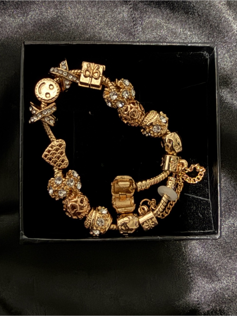 Gold Charm Beaded Bracelet - Elegant Women's Jewelry